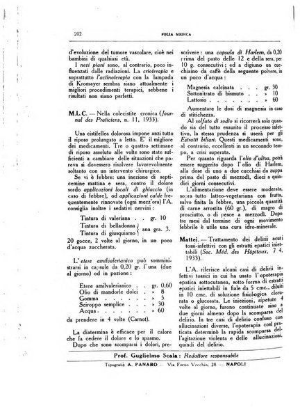 Folia medica periodico trimensile di patologia e clinica medica