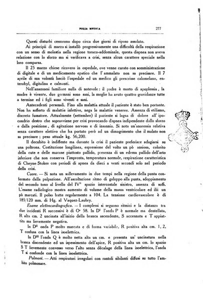 Folia medica periodico trimensile di patologia e clinica medica