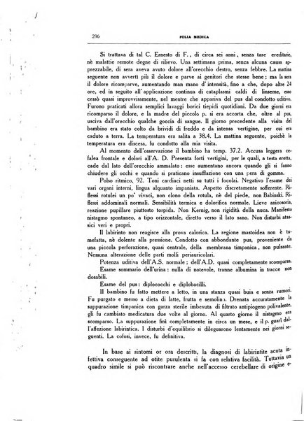 Folia medica periodico trimensile di patologia e clinica medica