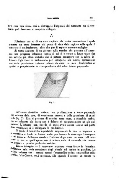 Folia medica periodico trimensile di patologia e clinica medica