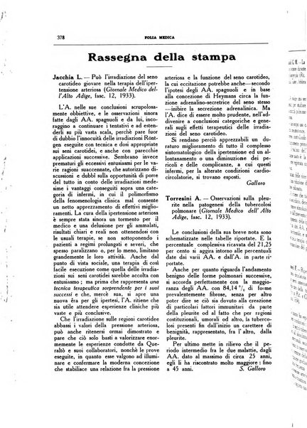 Folia medica periodico trimensile di patologia e clinica medica