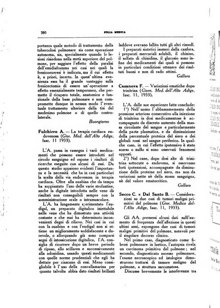 Folia medica periodico trimensile di patologia e clinica medica