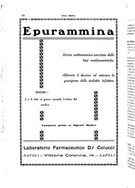 Folia medica periodico trimensile di patologia e clinica medica