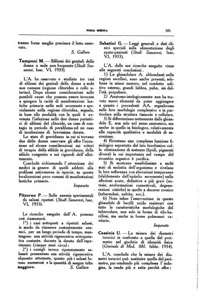 Folia medica periodico trimensile di patologia e clinica medica