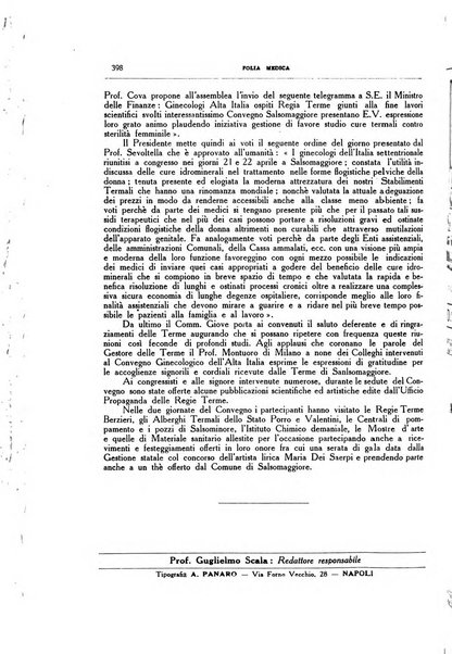 Folia medica periodico trimensile di patologia e clinica medica