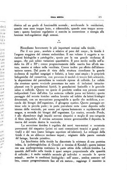 Folia medica periodico trimensile di patologia e clinica medica