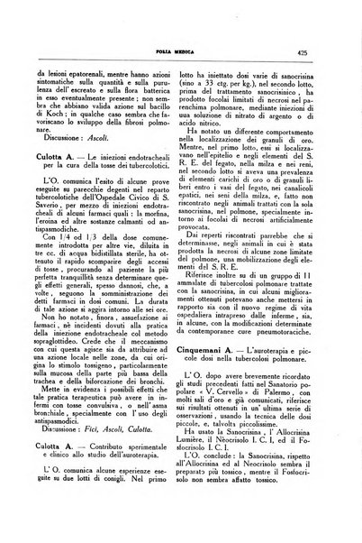 Folia medica periodico trimensile di patologia e clinica medica