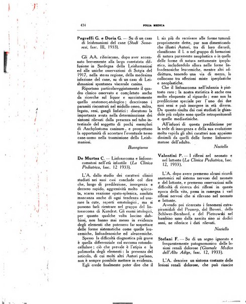 Folia medica periodico trimensile di patologia e clinica medica