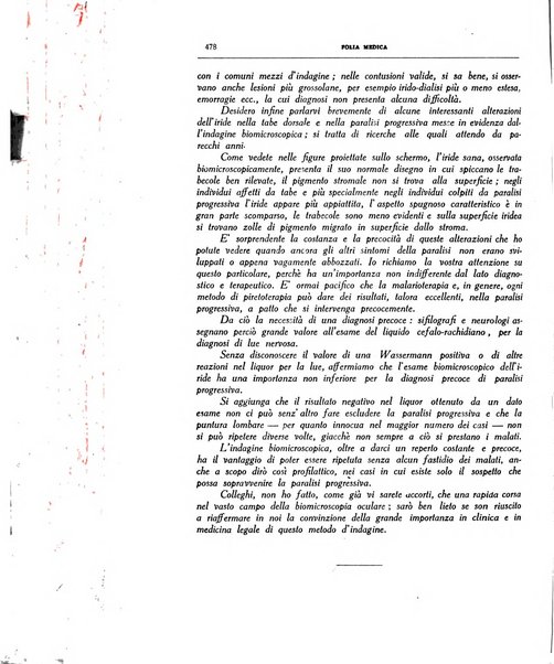 Folia medica periodico trimensile di patologia e clinica medica