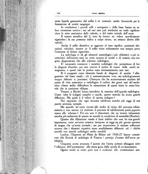 Folia medica periodico trimensile di patologia e clinica medica