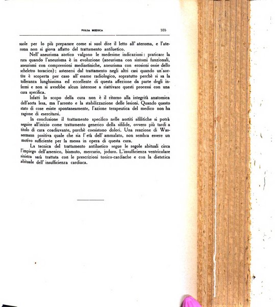 Folia medica periodico trimensile di patologia e clinica medica