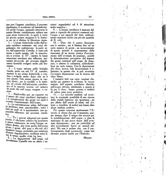 Folia medica periodico trimensile di patologia e clinica medica