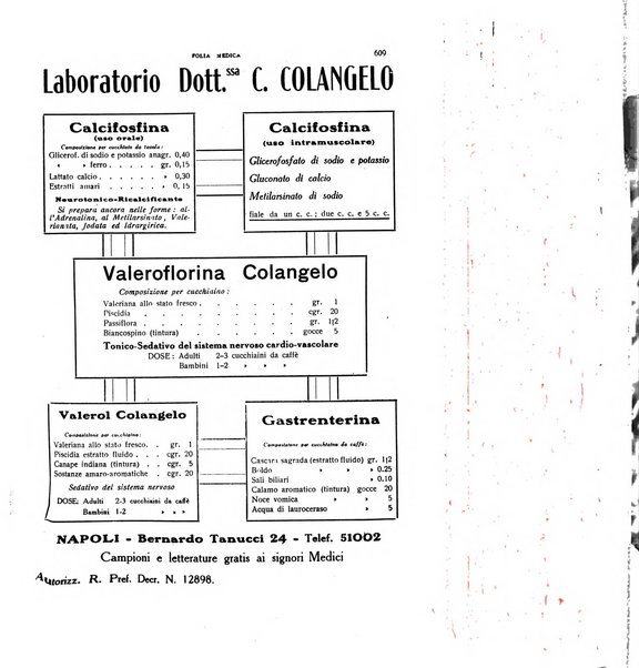 Folia medica periodico trimensile di patologia e clinica medica