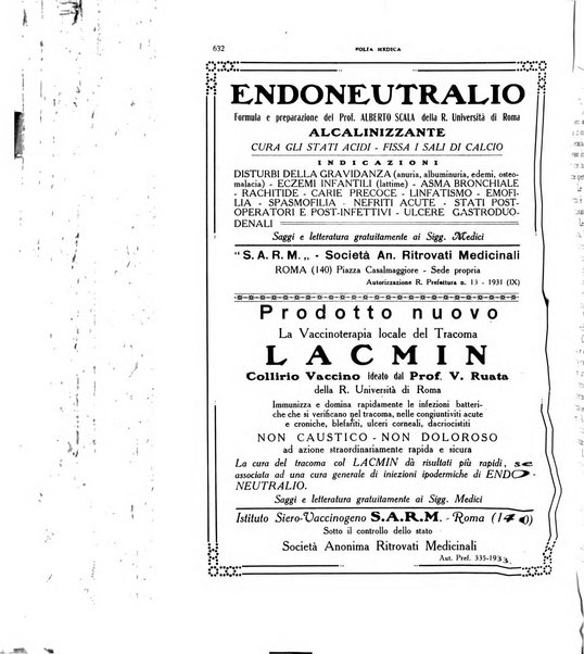 Folia medica periodico trimensile di patologia e clinica medica