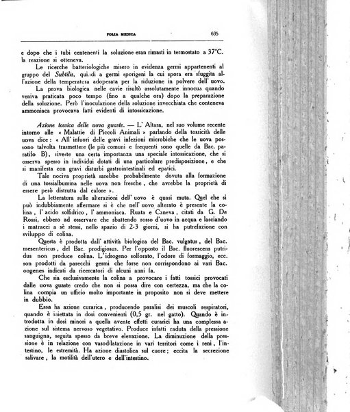 Folia medica periodico trimensile di patologia e clinica medica