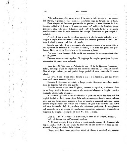 Folia medica periodico trimensile di patologia e clinica medica