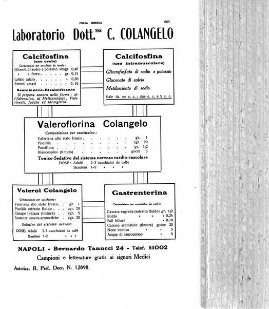 Folia medica periodico trimensile di patologia e clinica medica