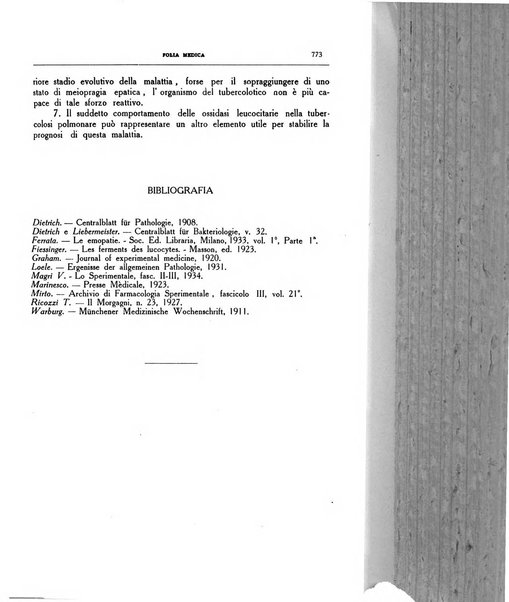 Folia medica periodico trimensile di patologia e clinica medica