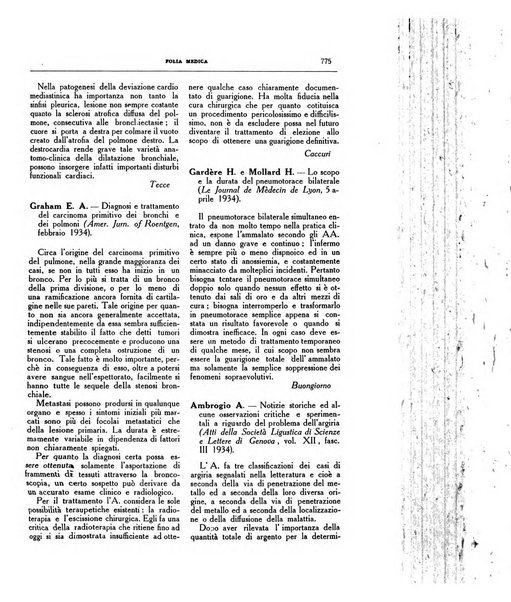 Folia medica periodico trimensile di patologia e clinica medica