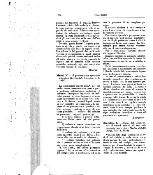 Folia medica periodico trimensile di patologia e clinica medica