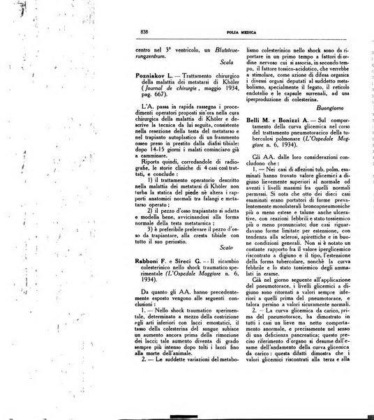 Folia medica periodico trimensile di patologia e clinica medica