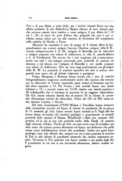 Folia medica periodico trimensile di patologia e clinica medica