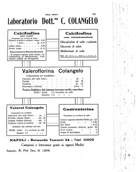 Folia medica periodico trimensile di patologia e clinica medica