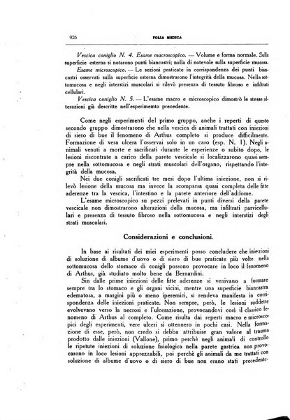 Folia medica periodico trimensile di patologia e clinica medica