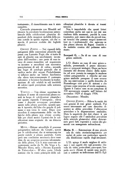 Folia medica periodico trimensile di patologia e clinica medica