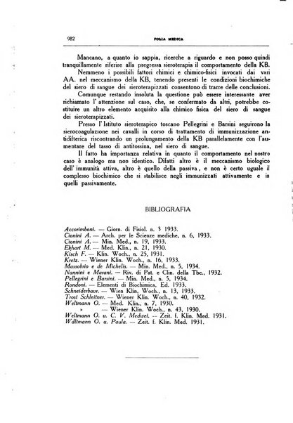 Folia medica periodico trimensile di patologia e clinica medica