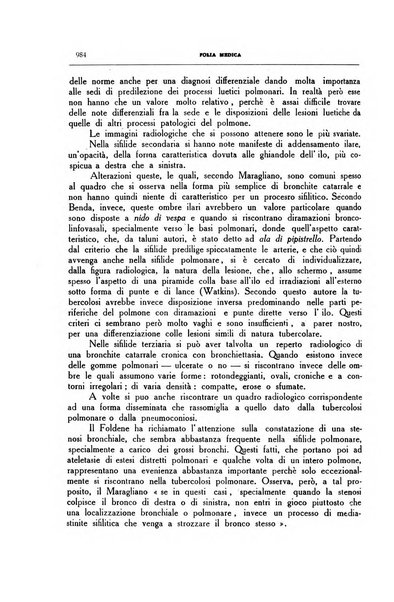 Folia medica periodico trimensile di patologia e clinica medica