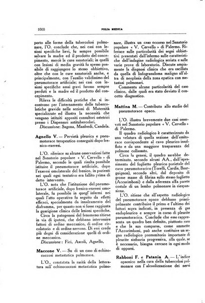 Folia medica periodico trimensile di patologia e clinica medica