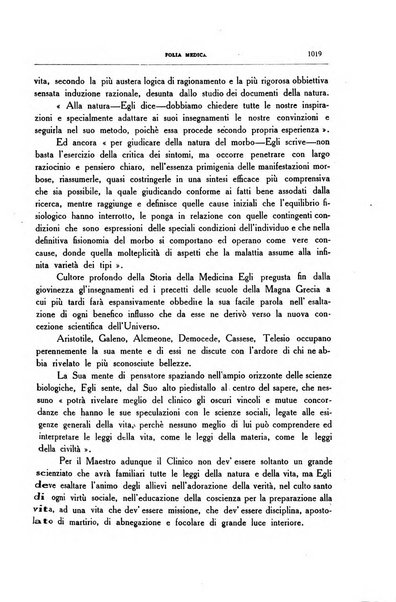 Folia medica periodico trimensile di patologia e clinica medica