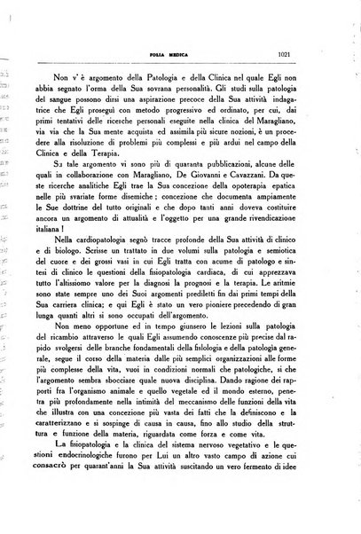 Folia medica periodico trimensile di patologia e clinica medica