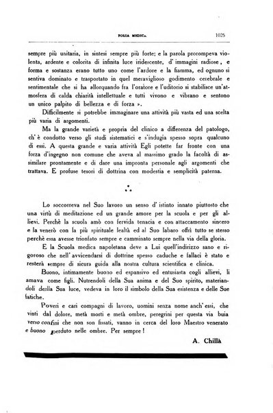 Folia medica periodico trimensile di patologia e clinica medica