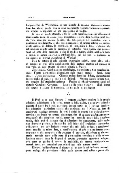 Folia medica periodico trimensile di patologia e clinica medica