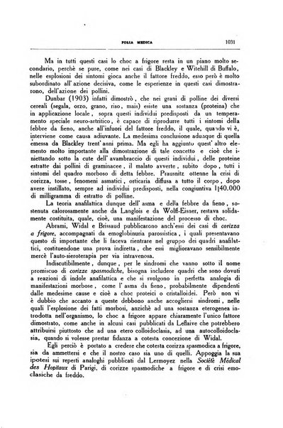 Folia medica periodico trimensile di patologia e clinica medica