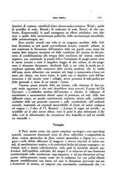 Folia medica periodico trimensile di patologia e clinica medica