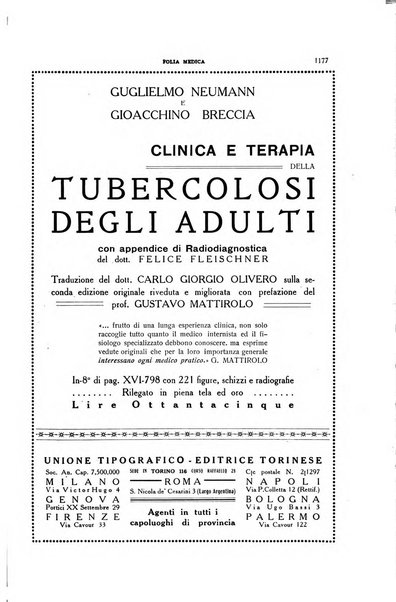 Folia medica periodico trimensile di patologia e clinica medica