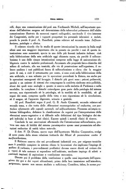 Folia medica periodico trimensile di patologia e clinica medica