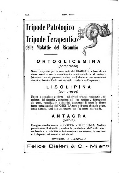 Folia medica periodico trimensile di patologia e clinica medica