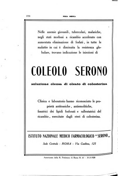 Folia medica periodico trimensile di patologia e clinica medica