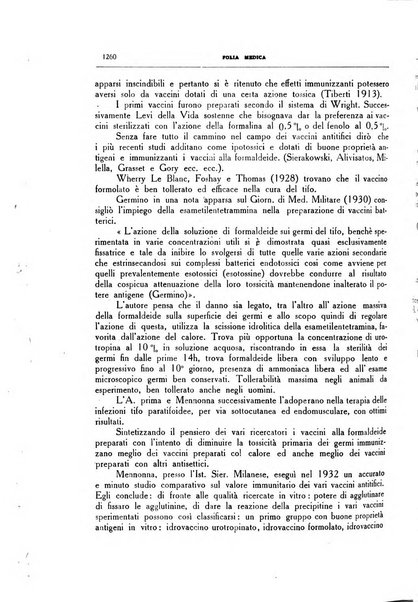 Folia medica periodico trimensile di patologia e clinica medica