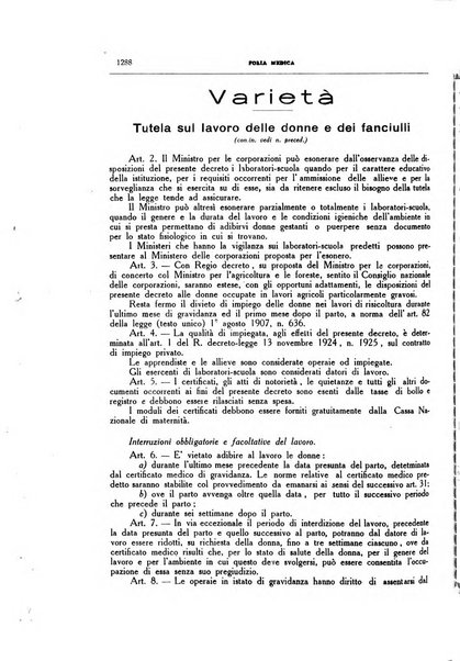 Folia medica periodico trimensile di patologia e clinica medica