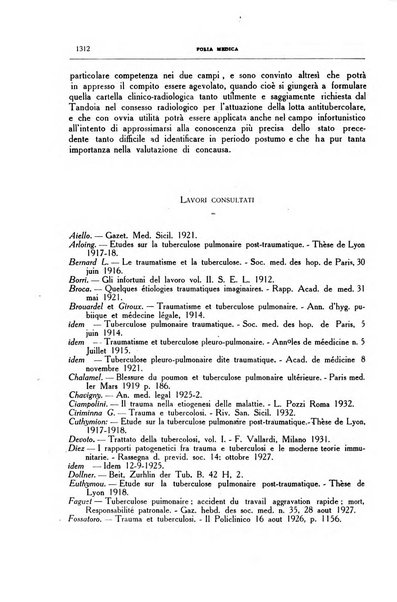 Folia medica periodico trimensile di patologia e clinica medica