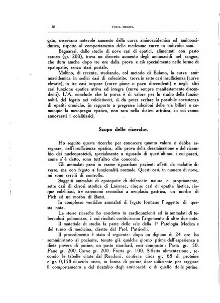 Folia medica periodico trimensile di patologia e clinica medica