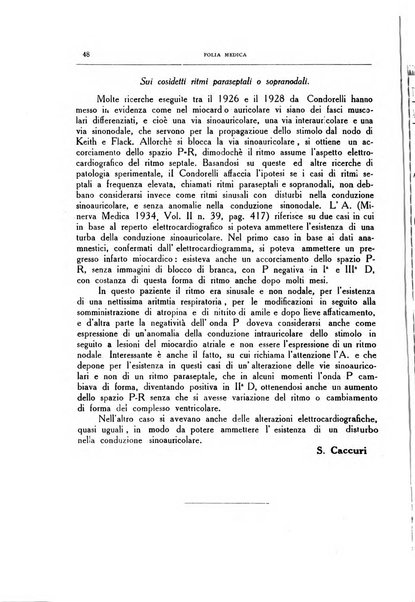 Folia medica periodico trimensile di patologia e clinica medica