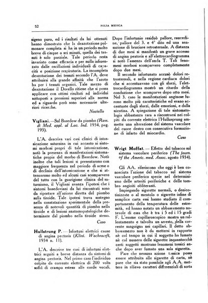 Folia medica periodico trimensile di patologia e clinica medica