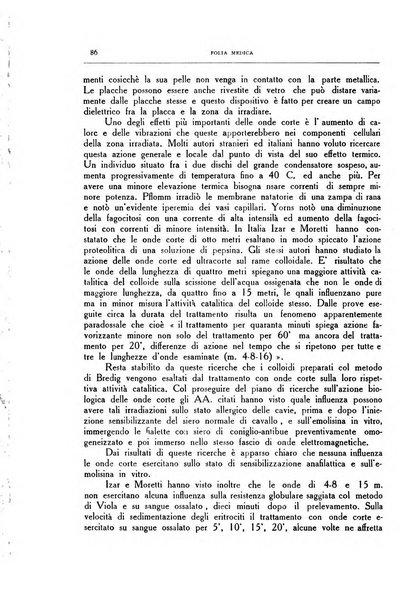 Folia medica periodico trimensile di patologia e clinica medica