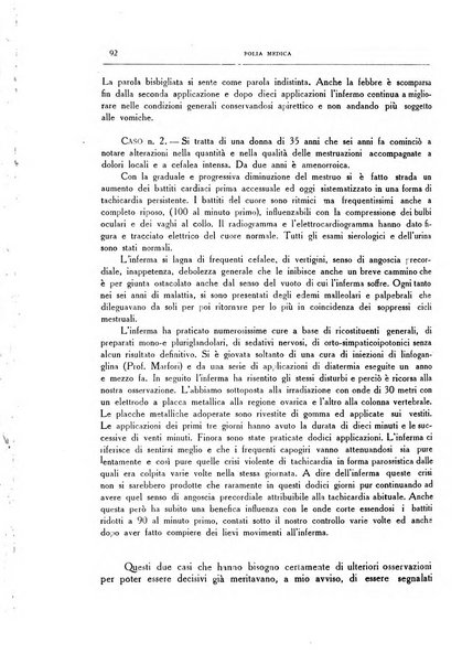 Folia medica periodico trimensile di patologia e clinica medica